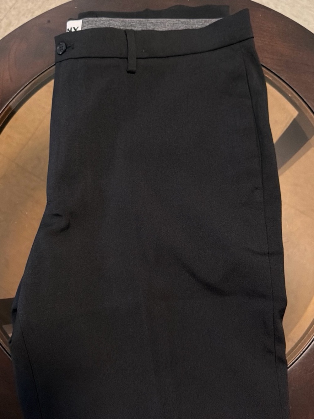 DKNY Men's Black Flat-Front Dress Shorts